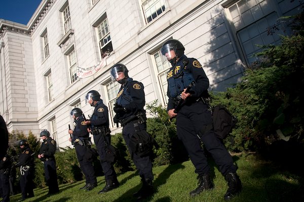 Berkeley Police surround Wheeler Hall